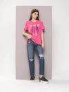 Dillinger Pink Graphic Boxy Regular T-Shirt-WMNCR519FSR-XS