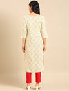 Women's Off White Printed Straight Kurta-AT-A-701-Offwhite