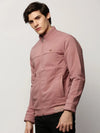 Men Mauve Solid Casual Bomber Jackets-ZD-3803-Mauve