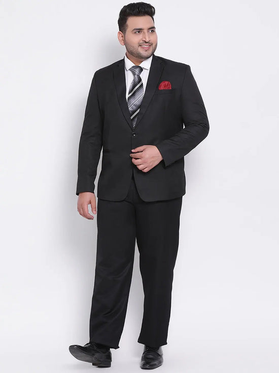 Hangup Men Standard Solid Men Formalwear-2ButtonBlack_Blazer