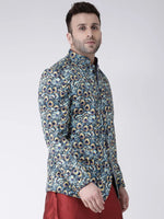 Hangup Men Standard Printed Men Formalwear-D1055ButtonBlazer