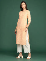 Women's Orange Solid Straight Kurta-SKC-793-Orange