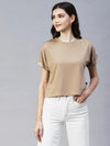 Rigo Cap Sleeves Poly Corduroy Crop Top-WTOP358-1399-L