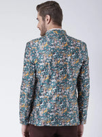 Hangup Men Standard Printed Men Formalwear-D495ButtonBlazer