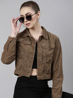 Women Khaki Solid Tailored Jacket-IM-10605-Khaki