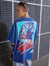 Women Royal Blue LOST REALITY Printed Oversized T-Shirt