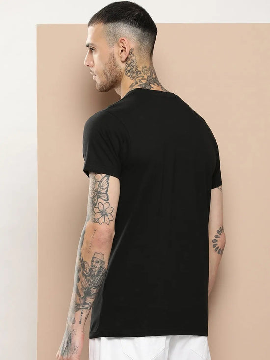 Difference Of Opinion Men's Black Plain T-Shirt