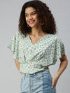 Women's Printed Green Top-AE-10180-Greennavyblue