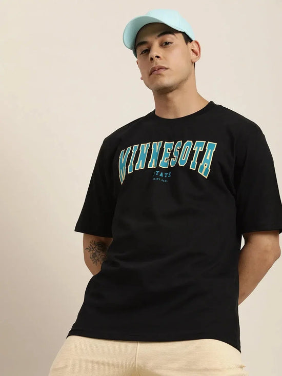 Dillinger Black Typographic Oversized T-Shirt-DLMOV007BLK-S