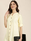 Women Cream Solid Straight Kurta-SNG-2321-Cream