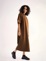 Women Brown Oversized T-Shirt Dress