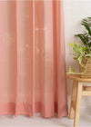 Solid Clay sheer 100% cotton plain curtain for Living room & bedroom - Light filtering - Rust - Pack of 1-230423009