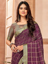 Saree Mall Women's Vichitra  Purple Embellished Designer Saree With Blouse Piece-KALIKA1003