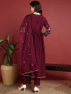 Ahika Cotton Solid Maroon Indian Ethnic