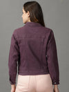 Women's Violet Solid Open Front Jacket-GZ-5577-Violet