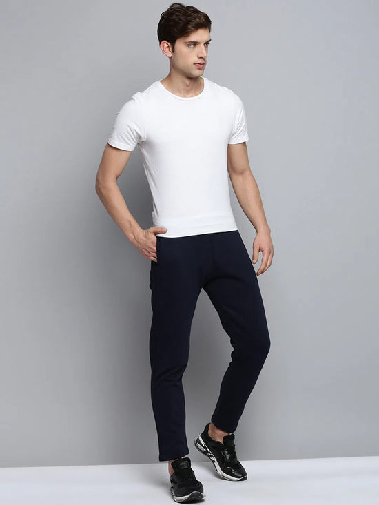 Men Navy Solid Casual Track Pant-WG-985-Navyblue