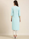 Women Blue Solid Straight Kurta-NJ-3653215-Blue