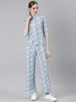 Women Blue Abstract Tracksuit-AF-1977-Blue