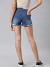 Women Blue Solid Shorts-LT-S-10274-Blue