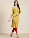 Women Mustard Floral Straight Kurta-NJ-3700325-Mustard