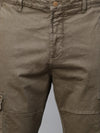 Genips Men's Mast Olive Cotton Stretch Bahamas Cargo Fit Solid Cargo