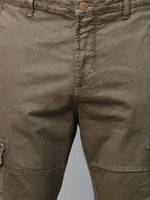 Genips Men's Mast Olive Cotton Stretch Bahamas Cargo Fit Solid Cargo