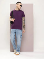 Dillinger Men's Purple Plain T-Shirt