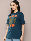 Dillinger Blue Graphic Oversized T-Shirt-WMNCR397PED-XS