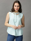 Women's Sea Green Striped Top-AE-10367-Seagreen