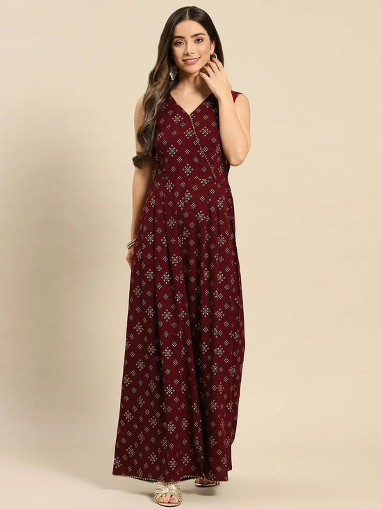 Overlap neck pleated jumpsuit in Wine Color