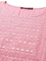 Women's Pink Solid Straight Kurta-GW-400-Pink