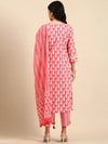 Women's Pink Printed Kurta Set-AT-A577-Pink