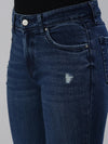 Women's Blue Solid Denim Slim Jeans-GZ-5144-Blue