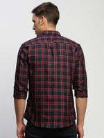 Men Navy Checked Shirt-BRICHCHECKS-5620-Navyblue