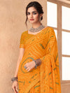 Saree Mall Women's Chiffon Yellow Embellished Designer Saree With Blouse Piece-SIMYA25801A