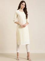 Women Yellow Embellished Straight Kurta-RA-041-Yellow