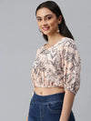 Women's Printed Peach Top-AE-10211-Peach