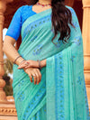 Saree Mall Women's Chiffon Light Blue Printed Designer Saree With Blouse Piece-STARCFN31203D