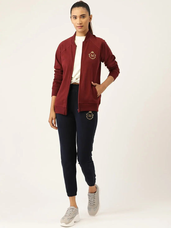 Front open Sweatshirt in Wine