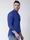 Hangup Men Slim Solid Shirts-BenRoyalBlueShirt