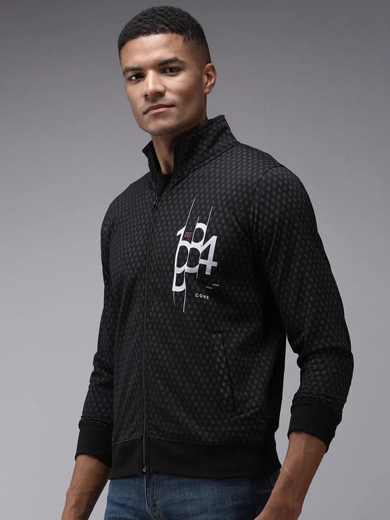 Men Black Printed Sweatshirt-OTSS-17-Black