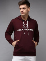 Men Red Printed Sweatshirt-OTSS-25-Burgundy