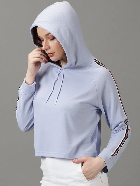 Women's Lavender Solid Pullover Sweatshirt-AE-10522-Lavender