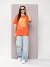 Dillinger Orange Graphic Oversized T-Shirt-WMNCR451ORG-XS