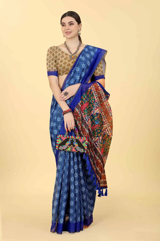 Enchanted Floral Wonder Saree-SZ-INDIGO-1412