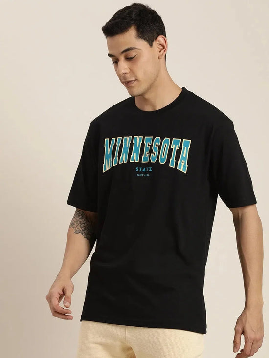 Dillinger Black Typographic Oversized T-Shirt-DLMOV007BLK-S