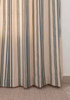 Roman Stripes 100% cotton geometric curtain for bed room - Room darkening - Pepper Green and Night Blue - Pack of 1-230822138