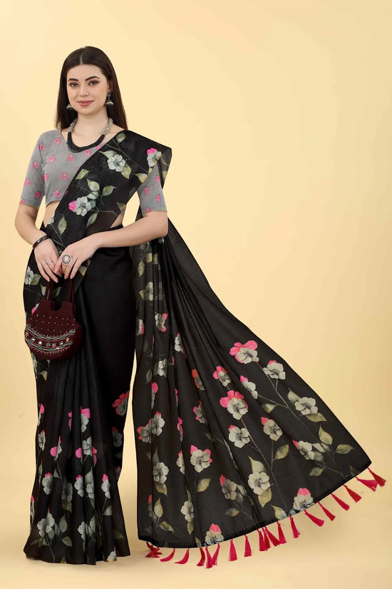 Blooming Garden Drape Saree-SZ-ANIKA-BL-1403