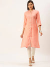 Women's Peach Solid Straight Kurta-DF-1196-Peach