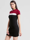 Rigo Color Block Short Sleeve Bodycon Dress